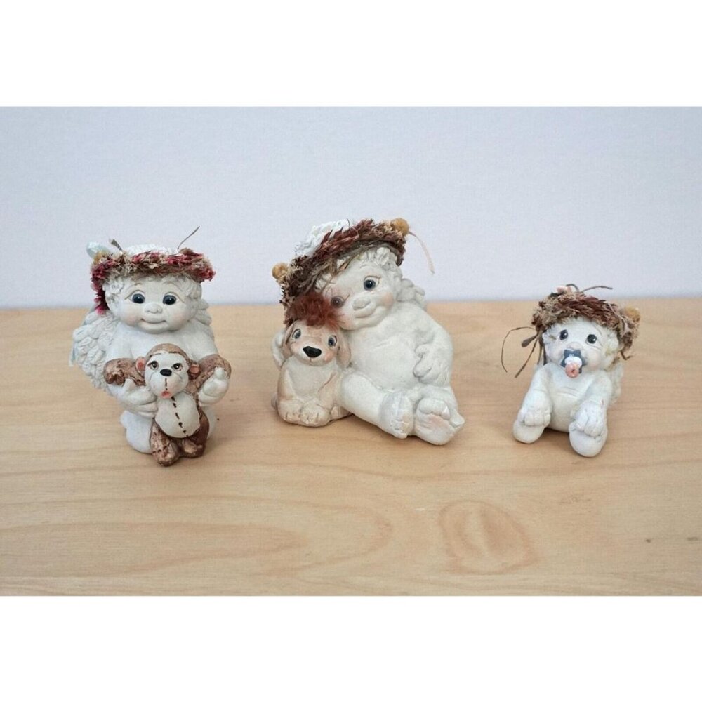 3 Dreamsicles Angel Cherub Figurine Set Monkey Pal Puppy & Me 10337 DC052
